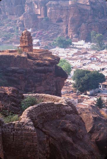 Badami View from temple hill