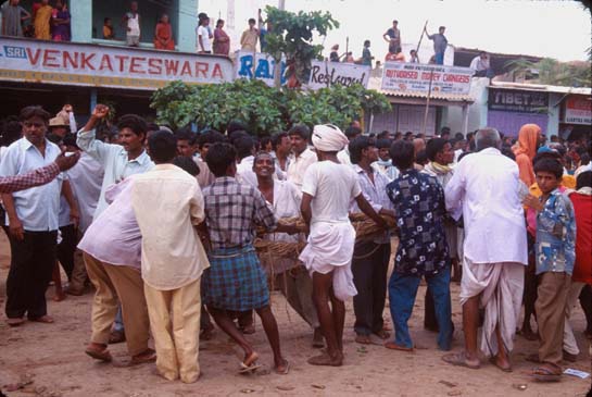 Hampi Men pulling car