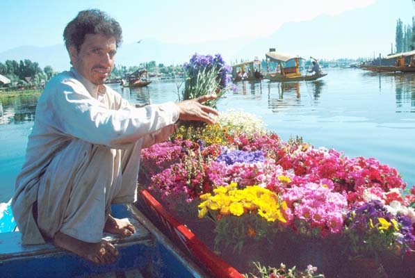 Srinagar Shikara flower vendor