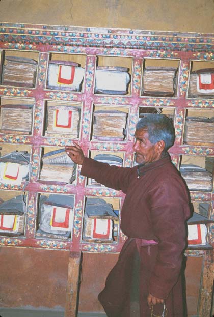 Leh Scrolls in Gompa