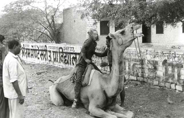 Jodhpur Surain getting on camel