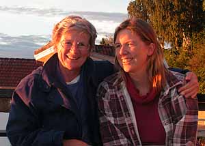 Siri and Lara at sunset in Nesodden