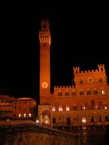 Evening in the city of Siena