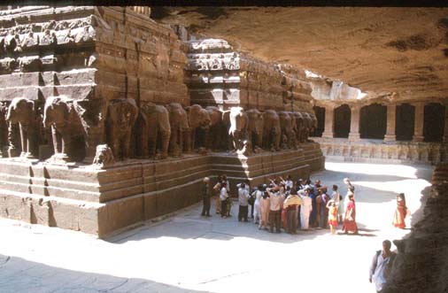 Ellora Temple carved from rock