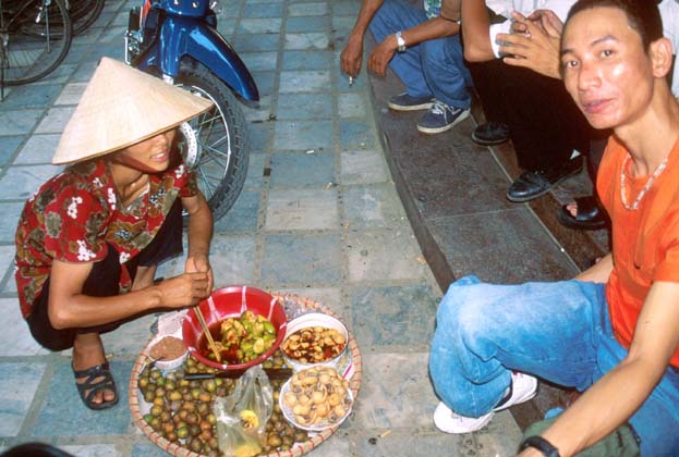 Hanoi Street Vendor Marinated Unripe Fruits